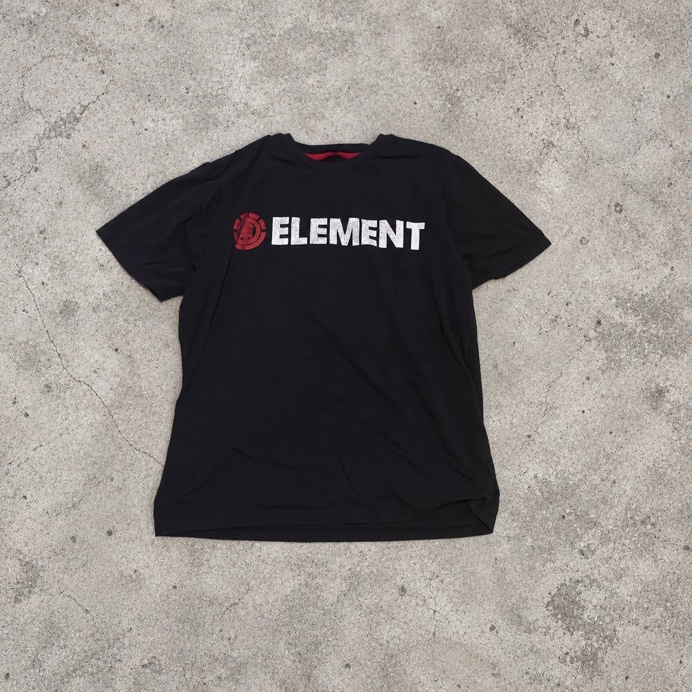 Element Skateboards Black Logo Tee Size L